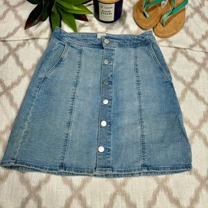 Denim Jean skirt button fly